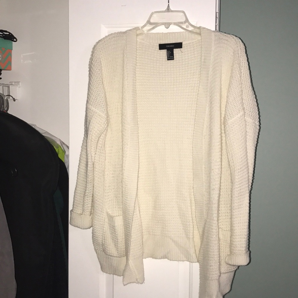Forever 21 cream cardigan